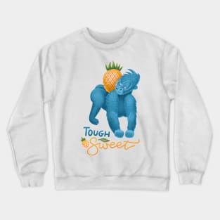 Cartoon gorilla with pineapple fruit Crewneck Sweatshirt